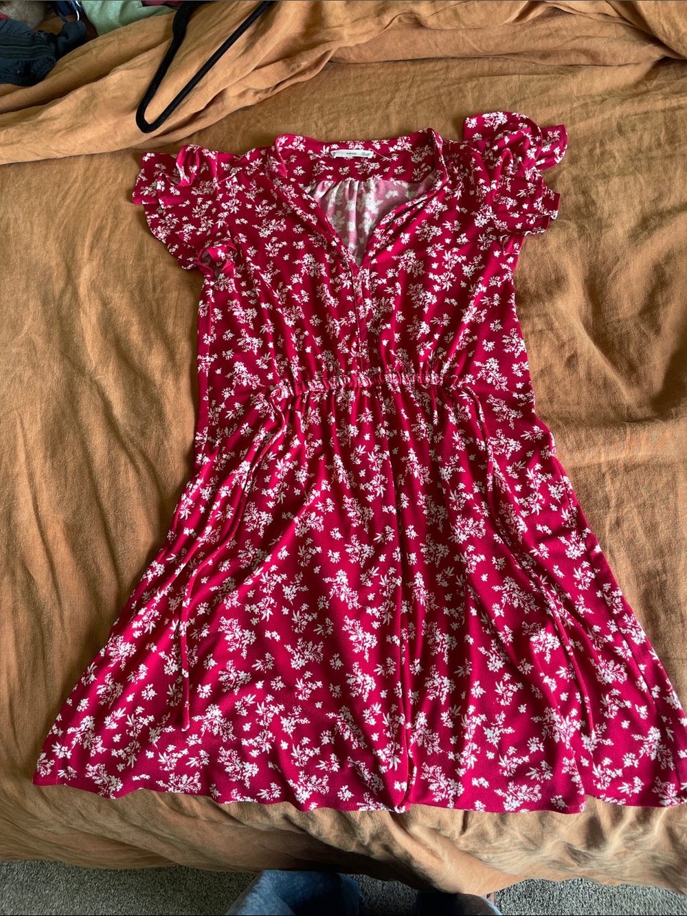 Mango Fuchsia Floral Short-Sleeve Dress